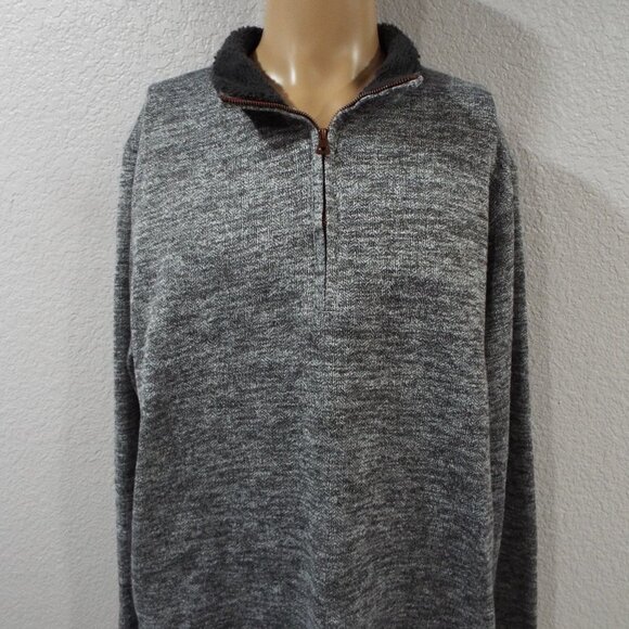 Weatherproof Vintage Men’s Quarter Zip Charcoal Gray Fleece Pullover Sweater XL - Picture 2 of 9
